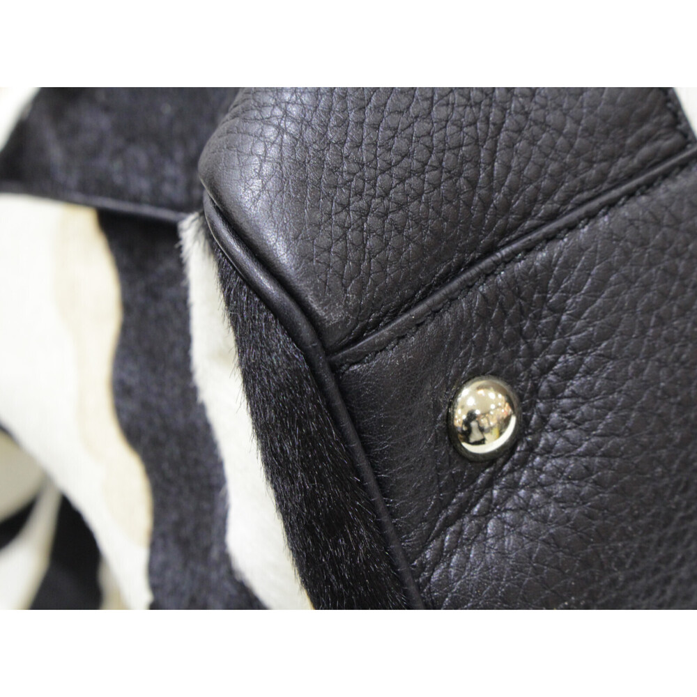 Gucci Beige handbag Porcelain Black Tan Bamboo Strap shoulder Bag - Picture 6 of 7